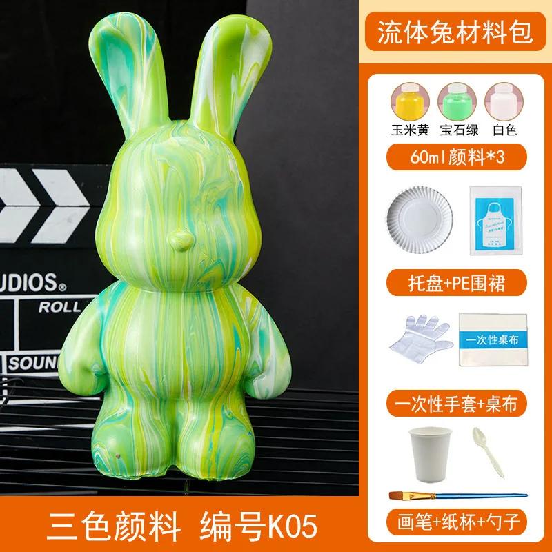 Acrylfarben-Set „Fluid Rabbit White Embryo“ für die Herstellung von handgefertigtem DIY-Spielzeug und kreativen Ornamenten – inklusive Flüssigmalerei-Set für „Fluid White Bear“.