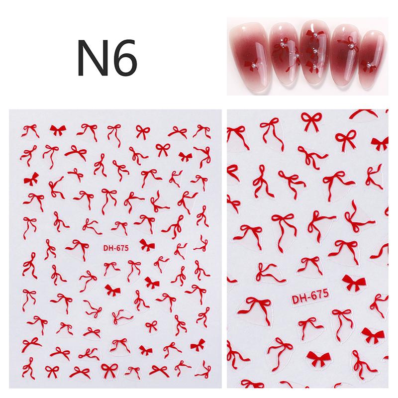 

Mini Kawaii Bowknot Ribbon Nail Stickers Lace Bow Tie Design Self-Adhesive Nail Art Decals for DIY Manicure Supplies Decor