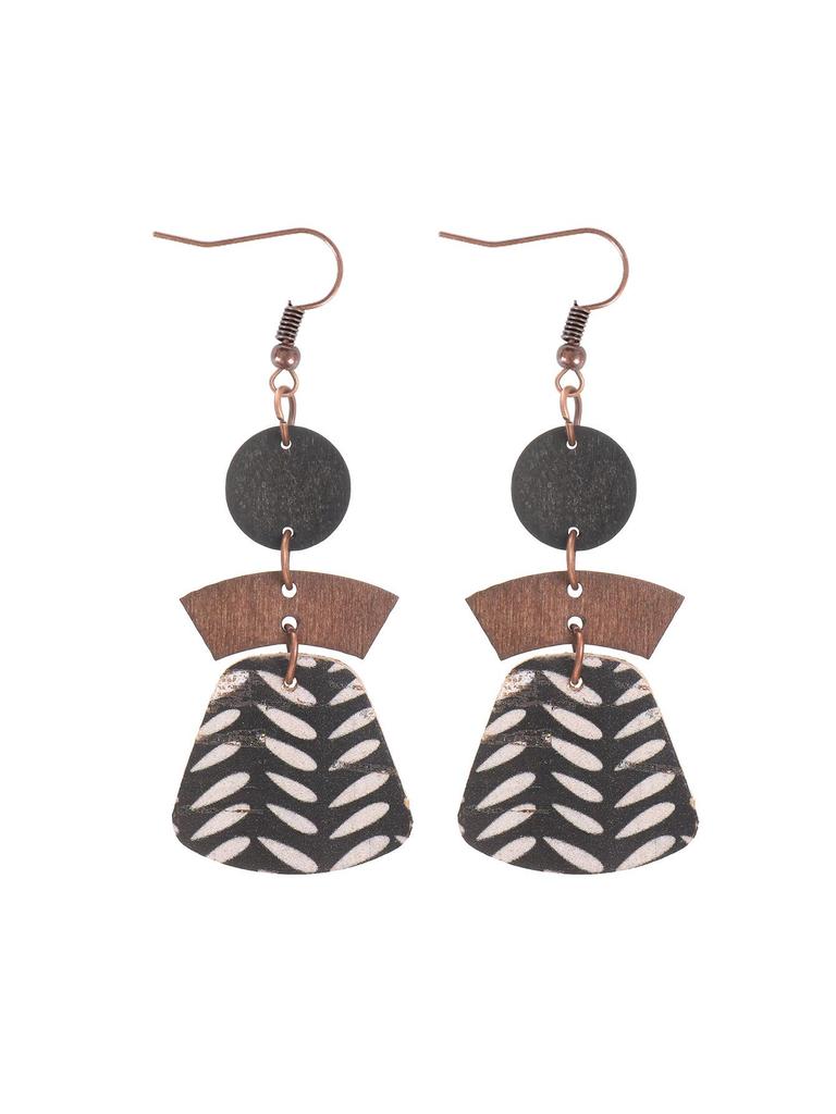Bohemian Multi-layer Patchwork Geometric Cork Earrings