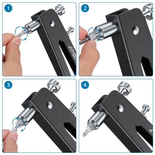 AUTOUTLET Hand Riveter Set, 86-Piece Rivet Nut Pliers, Includes M3/M4/M5/M6/M8 Screws, and Thread Insertion Rivet Gun Tool