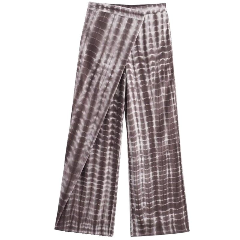 

Fashion Style 2024 Summer New Women s Double Placket Design High Waist Wide Leg Pants Tie-Dyed Sha Cage Pants Pants 3046063 Picture color L