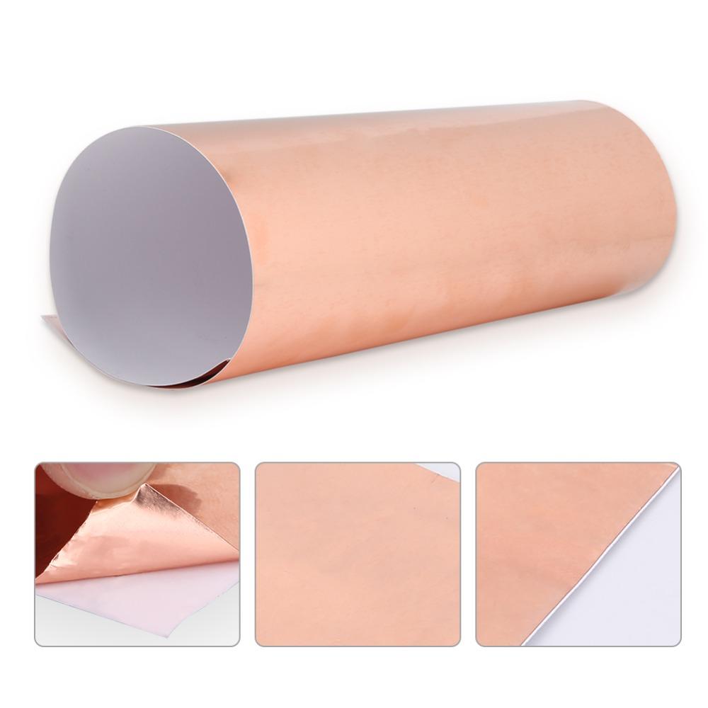 10Pcs 30x20cm Copper Foil Tape Single Side Conductive Copper Foil Sheet Shielding Tape For Guitar