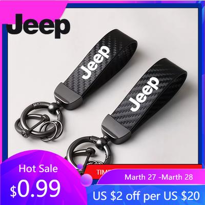 Breloczek do kluczy samochodowych Jeep z niestandardowym logo Brelok Pokrowiec na klucze Prezent dla Jeep Wrangler Grand Cherokee Wagoneer Avenger Compass XJ Ca