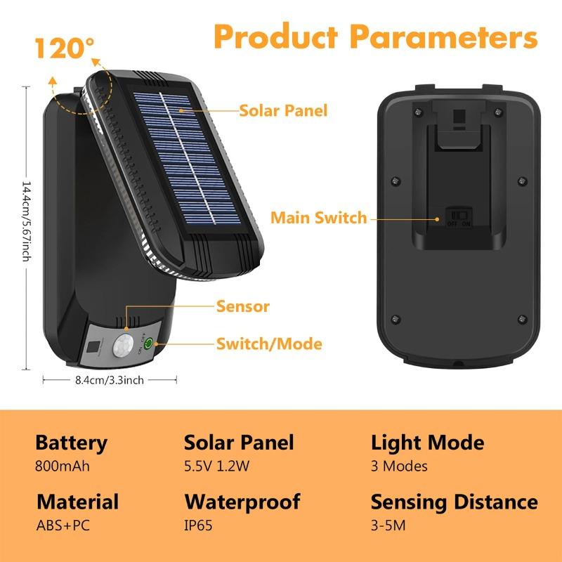 Foldable Solar Wall Light with Remote Control 3 Modes LED Solar Lamp IP65 Waterproof Outdoor Garden Wall Light