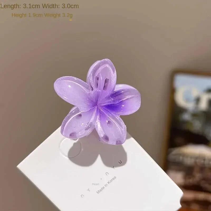 2025Hawaiian Summer Hair Claw Clips Set Tropical Flower Hairpins With Gradient Design Beach Vacation Hair Accessories Collection
