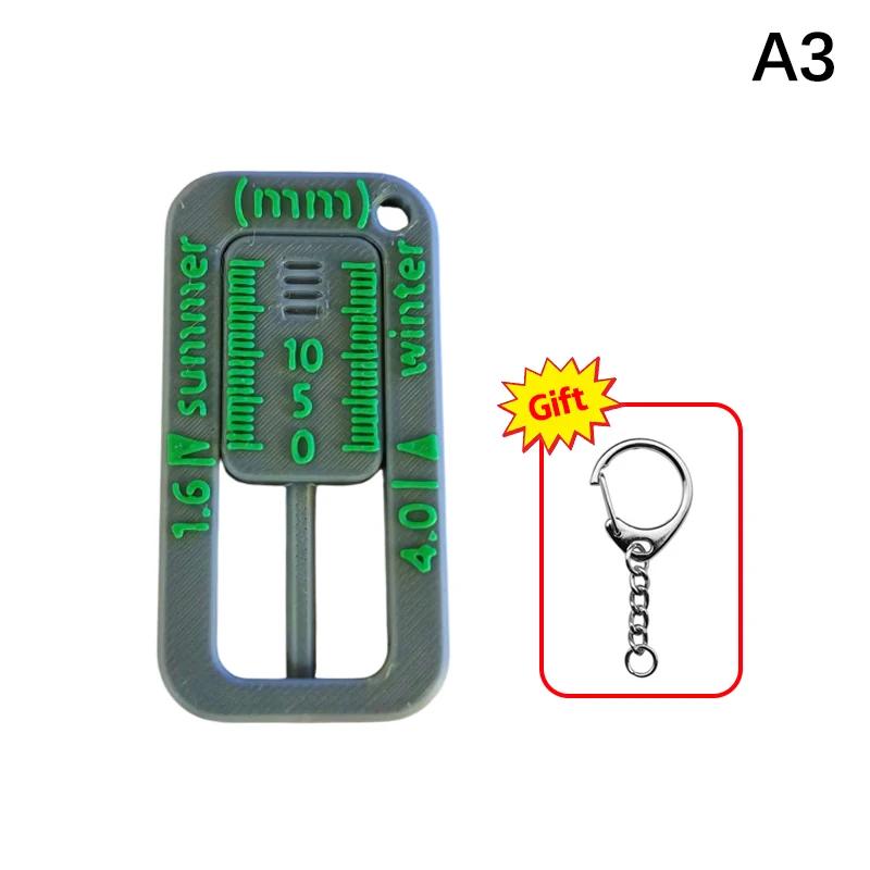 Tire Tread Depth Gauge Keychain Portable Measurer Car Tire Safety Check Universal Essential For Road Trips And Car Maintenance