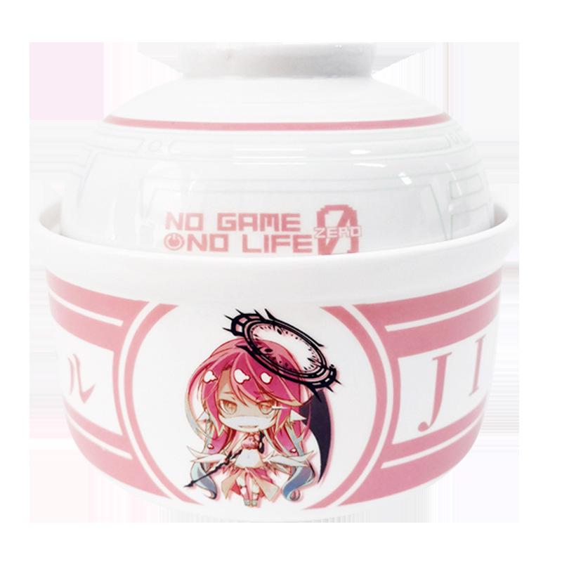 Zhai Dian She Game Life Zero Jibril Noodle Bowl - Little Ji Mushroom Stew Anime Tableware 15x12.5cm