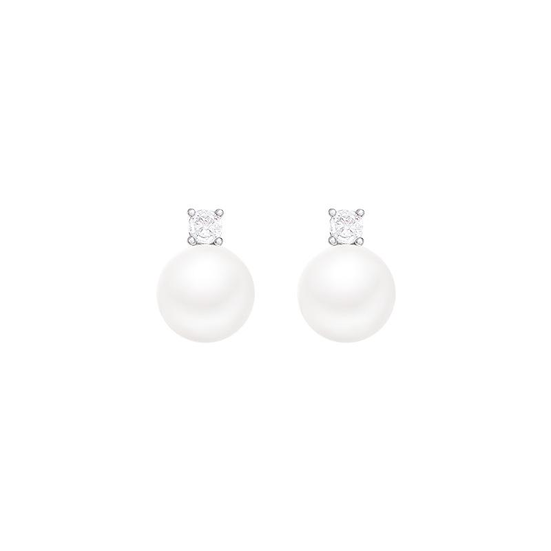 S925 Silver Pearl & Zircon Earrings: Elegant, Versatile, High-Grade Design for Women