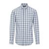 Mens Gingham Spread Collar Slim Long-Sleeved Formal Shirt