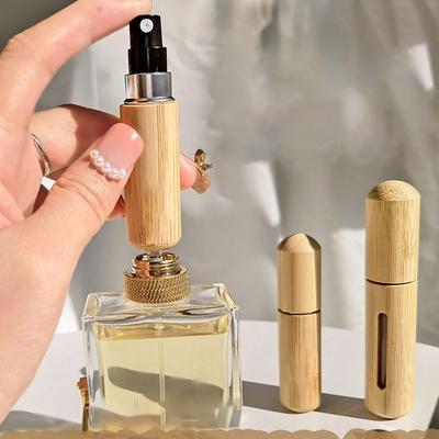 5/8ML Nieuwe Navulbare Parfumfles Mini Bodemvulling Liner Draagbare Verstuiver Hout Bamboe Spuitfles Reis