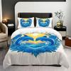 3 Romantic Blue Jumping Dolphin Print Duvet Covers Set 1 Down Duvet Cover+2 Pillowcases Coreless. Soft And Comfortable