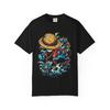 Straw Hat Pirate Skull T-Shirt | Nautical Samurai Wave Illustration