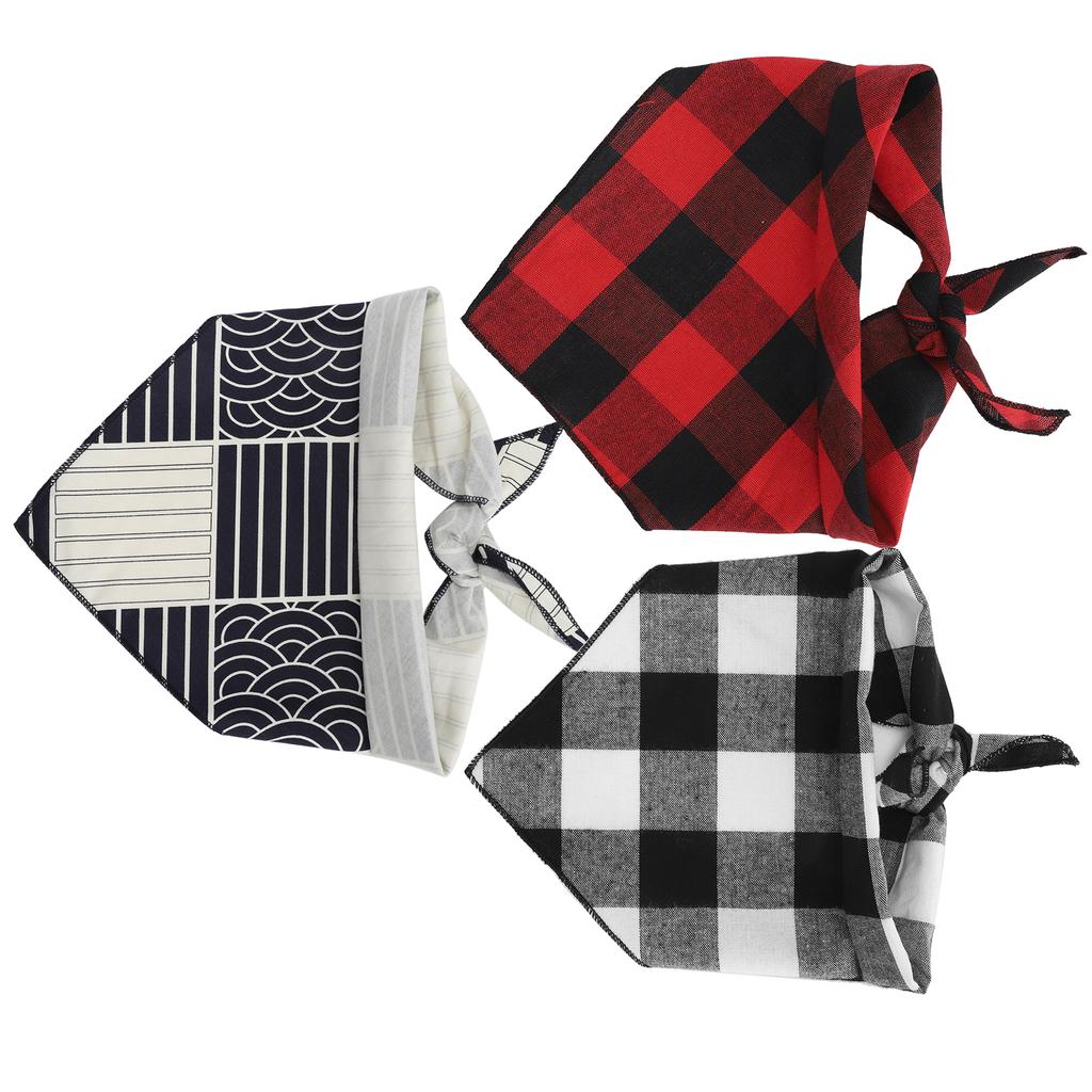 3pcs Pet Dog Bandana Washable Puppy Cat Neck Scarf Collar Triangle Neckerchief SuppliesS