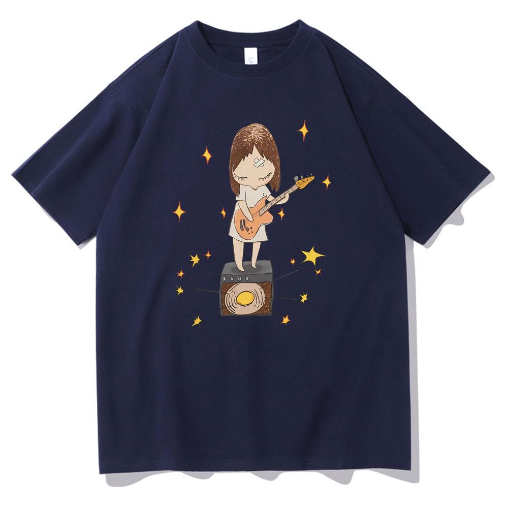Yoshitomo Nara Guitar Gurl Print Tshirt Men Women Fashion Cartoon Oversized Short Sleeve Tshirt Unisex Casual Vintage T Shirts