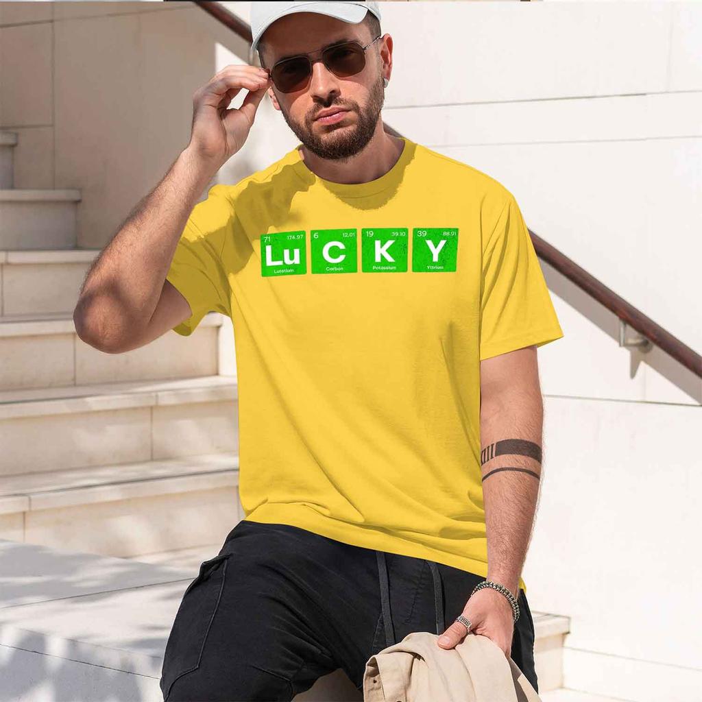 Lucky Period Table Funny Science Tshirt Unisex Summer Streetwear Grh T Shirts Camiseta Hombre 2026 New Model Shortsleeve Crewn
