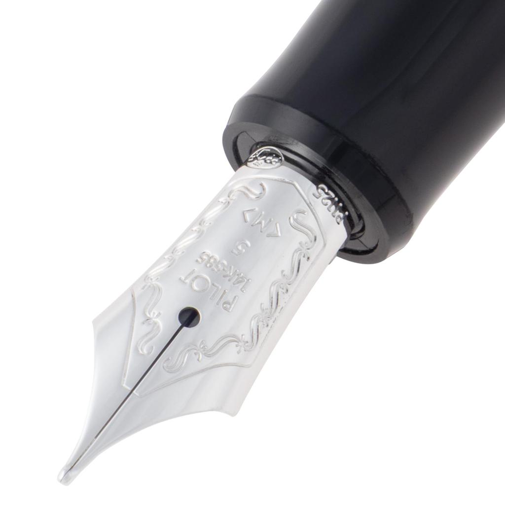 Pilot Custom Heritage SE Fountain Medium Nib Marble 14K Gold Pen, (M), Black, FKVH3MRMABM, Nib.