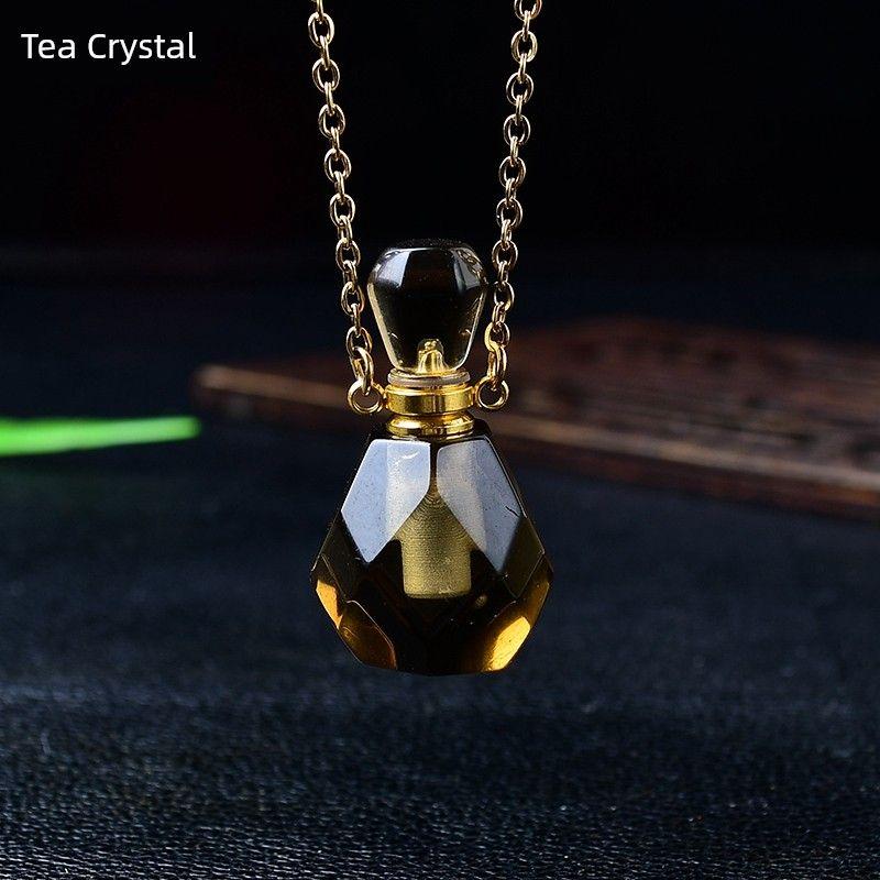 

Натуральный Кристалл Камень Флакон для Духов Украшение Нефрит Алмазной Формы Резной Креативный Ароматерапевтический Подвесной Декор Праздничный Подарок Tea Crystal Chain