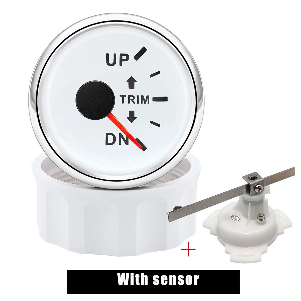 0-190 Ohm 52mm UP-DN Right Side Trim Meter Waterproof Trim Gauge with Red Backlight Stainless Steel Bezel Car Accessories