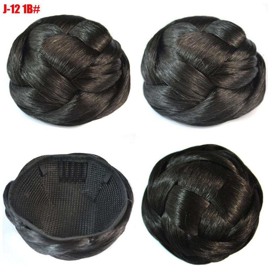 Braided Chignon Hair Bun Dancer Hair Cover Donut Hair Pieces Scrunchies Hair Bun Wig Clips Updo Wedding Party for Women