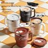304 Stainless Steel Double-Drink Anti-Slip Coffee Mug with Lid for Portable Office, Camping, and Household Use
