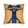 Pete the Cat  Square Pillow Case Cool Kitten Cushion Covers Creative Zipper Decorative Pillowcase for Seat 45x45cm