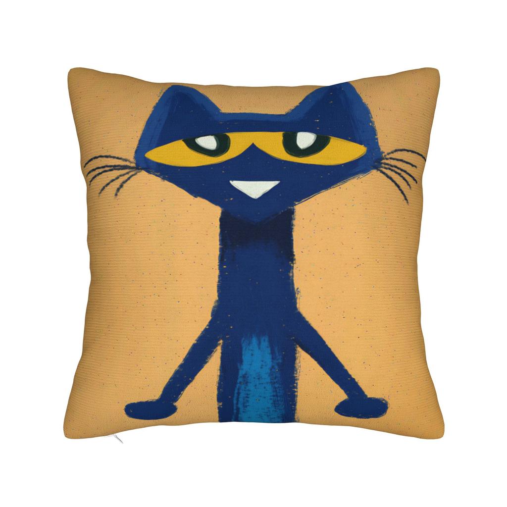 Pete the Cat Square Pillow Case Cool Kitten Cushion Covers Creative Zipper Decorative Pillowcase for Seat 45x45cm