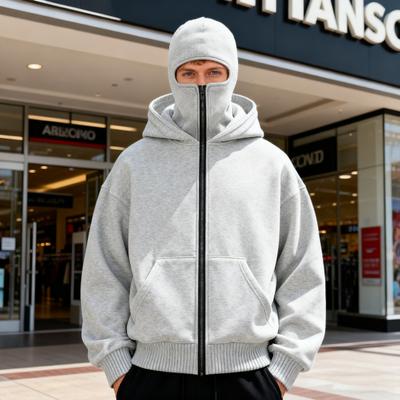 Yousheng Herren Sturmhauben-Hoodie Jacke mit Reißverschluss mit Maske Kapuzensweatshirt Windabweisende Sportjacke mit großen Taschen für Outdoor-Sportarten Fitness