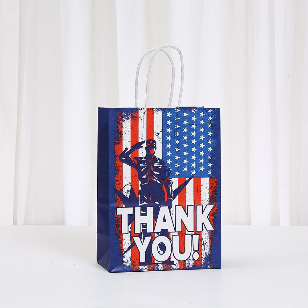 12/30pcs Patriotic Paper Tote Bags Thank You Veterans Gift Bags for Parades Donations Fundraisers Markets Return Gifts