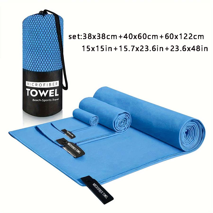3PC Fast Dry Sport Towel Multifunctional Travel Swimming Yoga Ultra Soft Lightweight Super Absorbent Microfiber Material for Gym