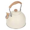 Whistling Kettle Stainless Steel Tea Kettle 2.5L Whistling Tea Pot Ergonomic Handle Teapot Beige