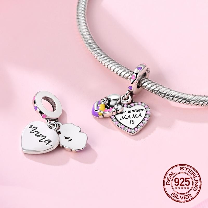 Mother Child Charms Copper Family Dangle Pendant Fit Bangle Bracelet Necklace Diy Jewelry
