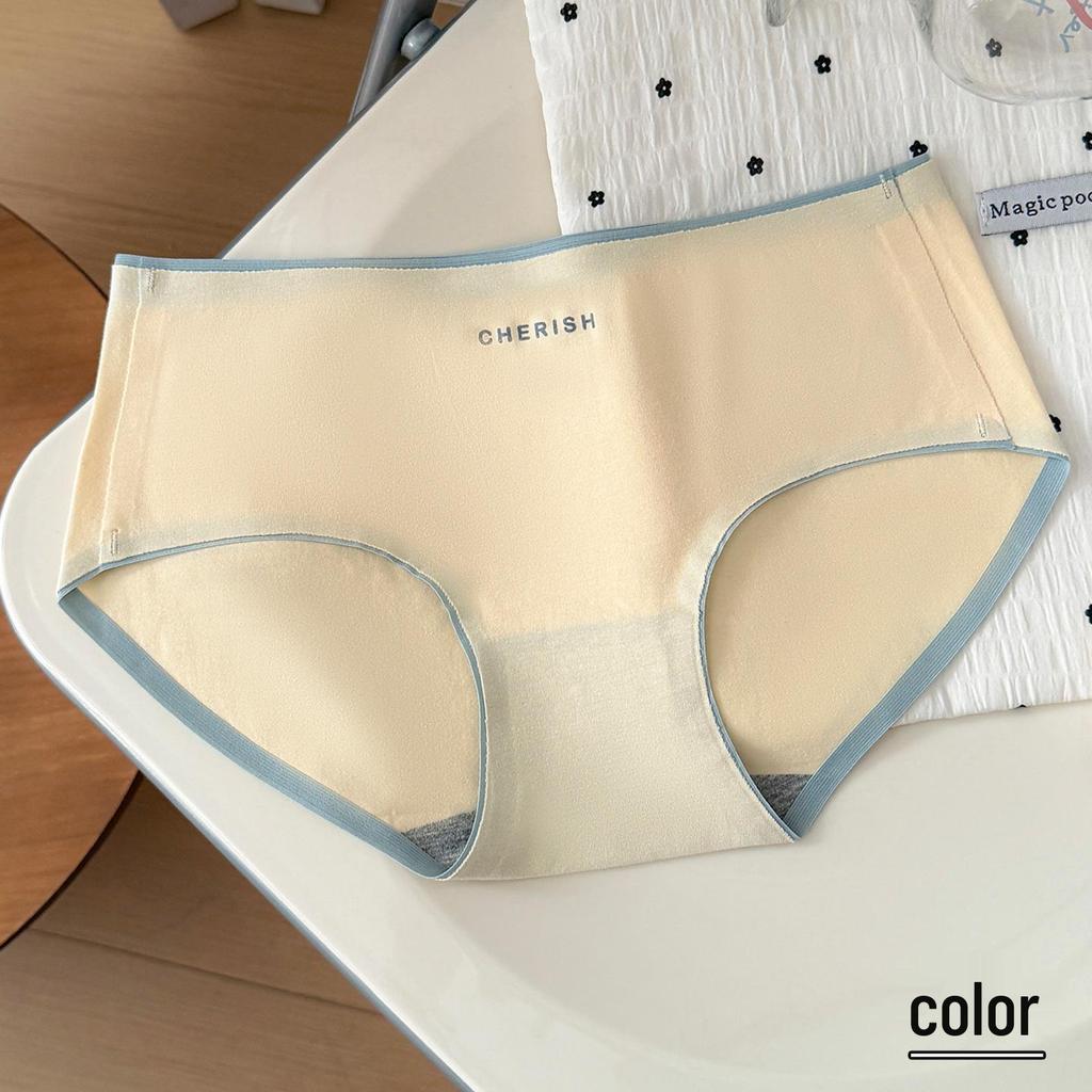 Japanska Söta Sömlösa Damunderkläder i Bomull med Färgblock och Andningsförmåga, Triangelformade