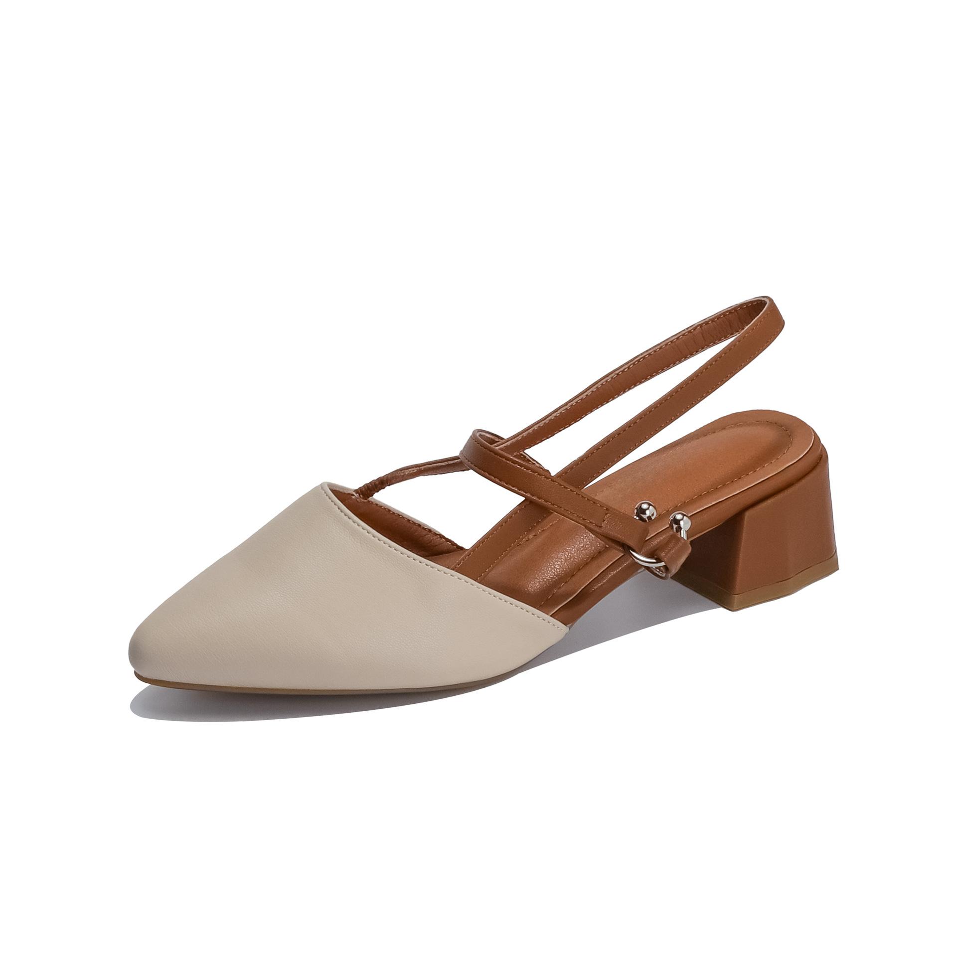 

Autumn new fashion single shoes outer wear bag head thick heel sandals rear air breathable high heel sandals women s high-end women s shoes 41 коричневый