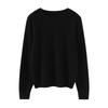 Women's 100% Cashmere Round Neck Pullover - Stylish Solid Color Knit Sweater