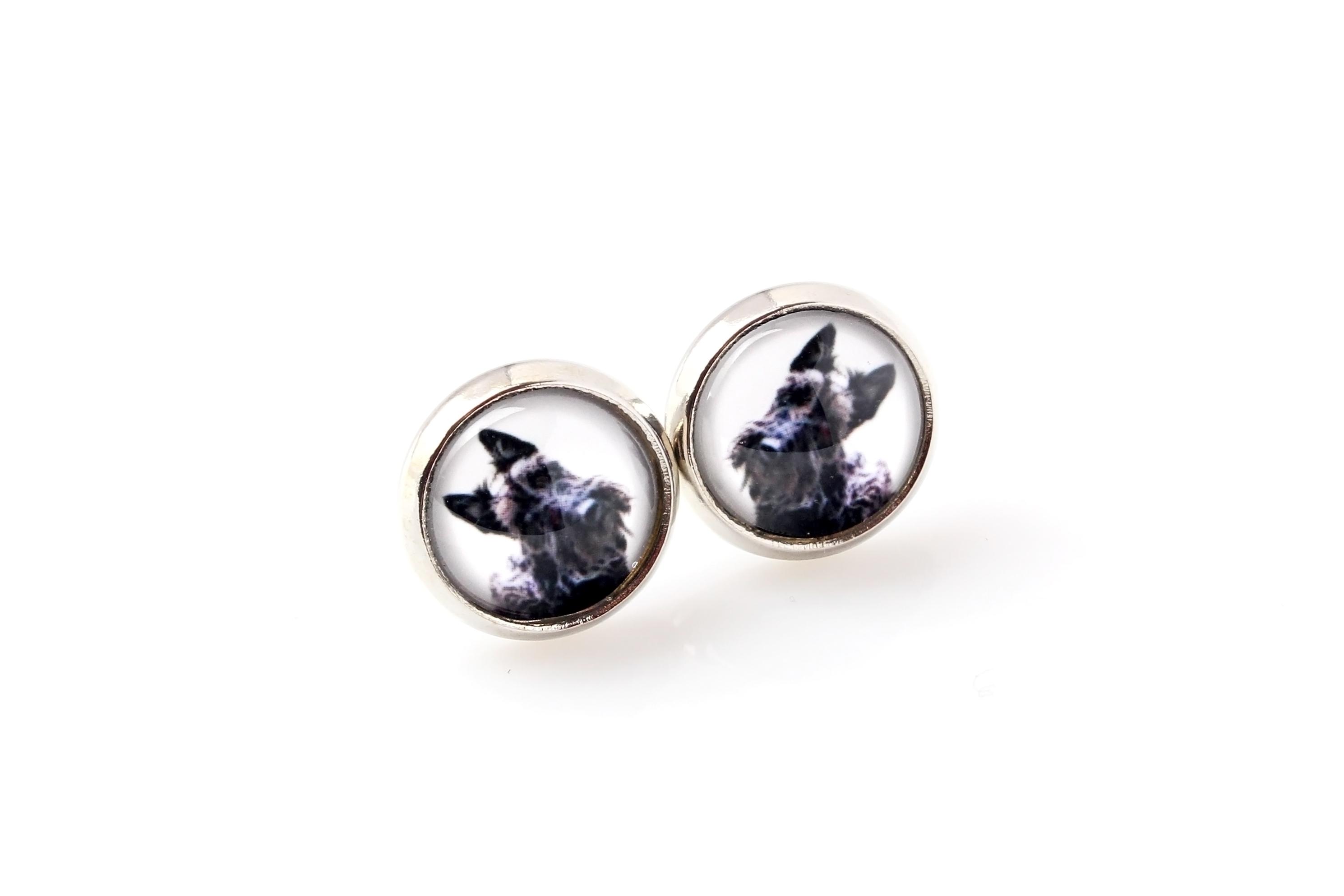 

Scottish terrier, Aberdeen Terrier, Scottie, Aberdeenie - earrings your photo handmade, own photo, jewelry from the Art.-Dog brand срібний