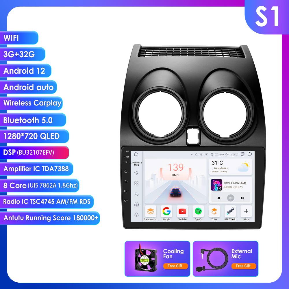 Ossuret Android 14 Intelligent Autoradio 2din Carplay For Nissan Qashqai J10 2006 2007 2008 2009 2010-2013 multimeida player Gps Navi Stereo Screen