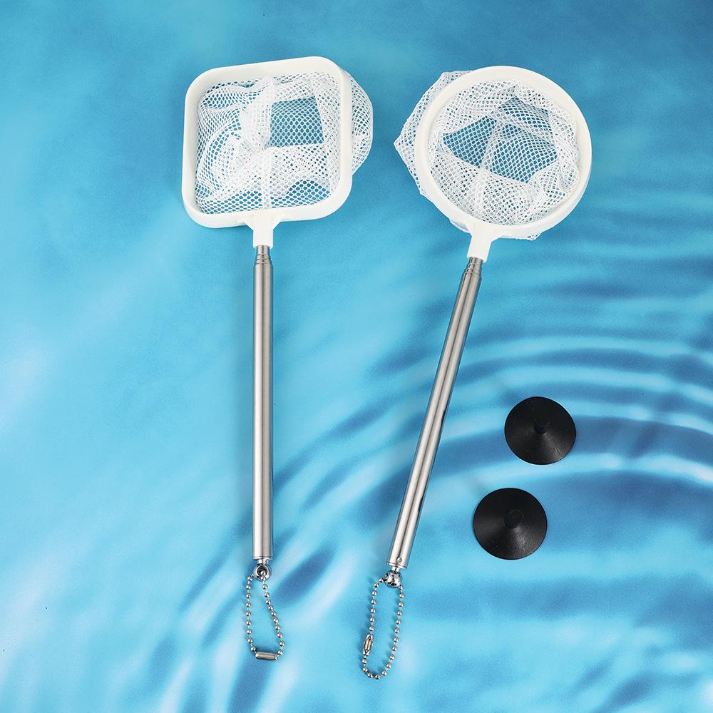 Stainless Steel Retractable Fish Tank Net for Small Ornamental Fish - Square & Round 3D Design