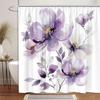 Bohemian Floral Shower Curtain Watercolor Botanical Tropical Palm Leaf Butterfly Modern Simple Polyester Bathroom Decor Curtains