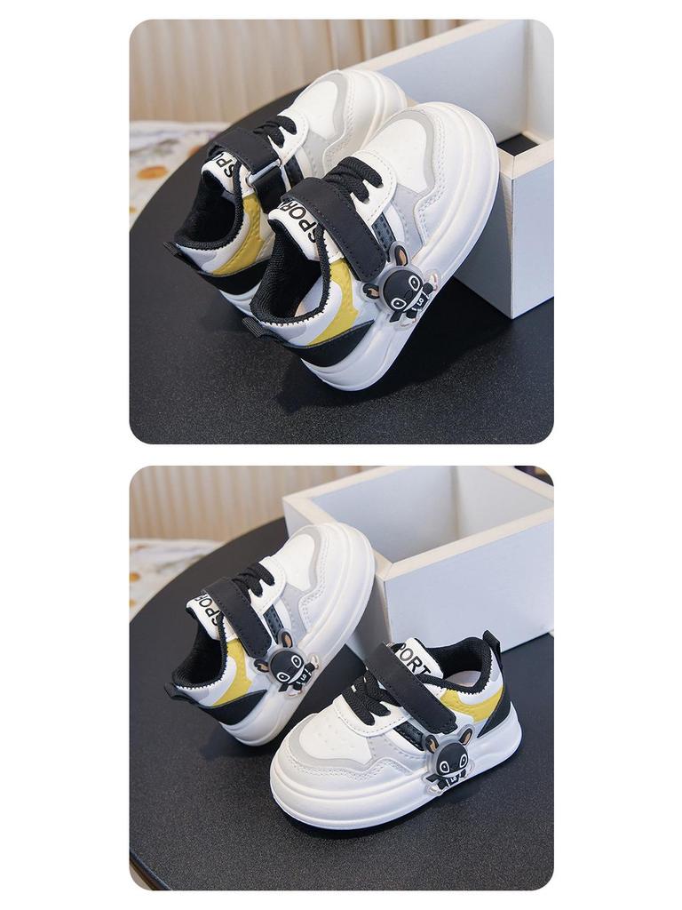 2026 Kids' Soft-Soled White Walking & Skate Shoes – Trendy Spring/Autumn Style for Boys & Girls