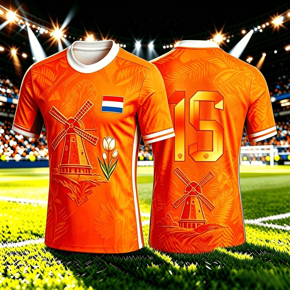2026Netherlands Football Jersey Casual Breathable Short Sleeve Summer Men Gym Sports Training Soccer T-shirt Women T-shirt
