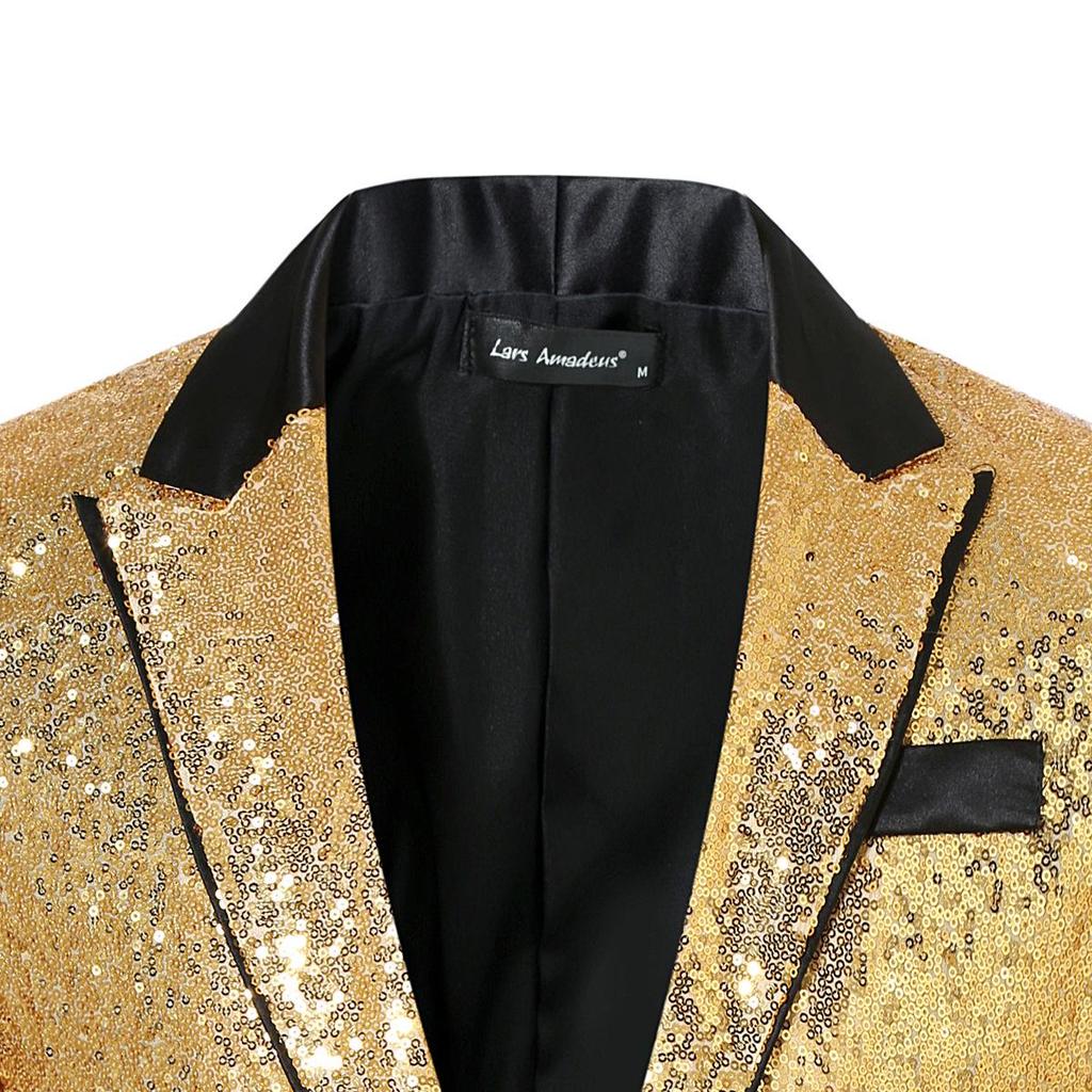 Men's Autumn/Winter Disco Shiny Sequined Jacket Business Suit ZT-X61