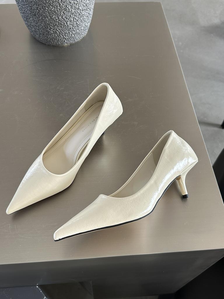 fashion Pointed Toe Women Pumps 2024 New Arrivals Black White Pink Silver Gold Autumn Spring Office Pumps Shoes Woman Thin High Heels 39