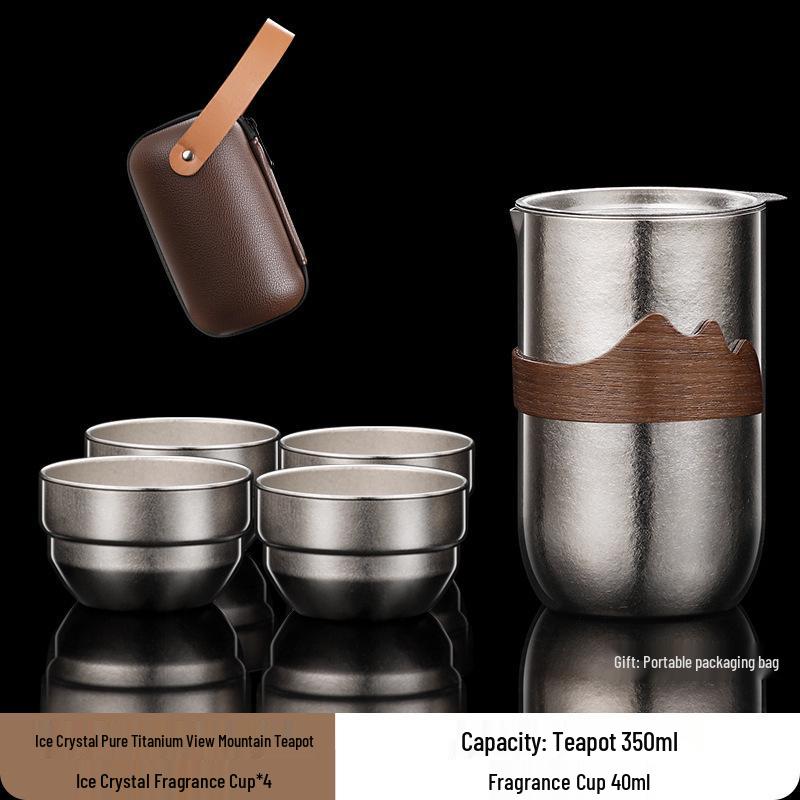 Luxury Pure Titanium Kung Fu Tea Set with High-End Teapot & Gift Box