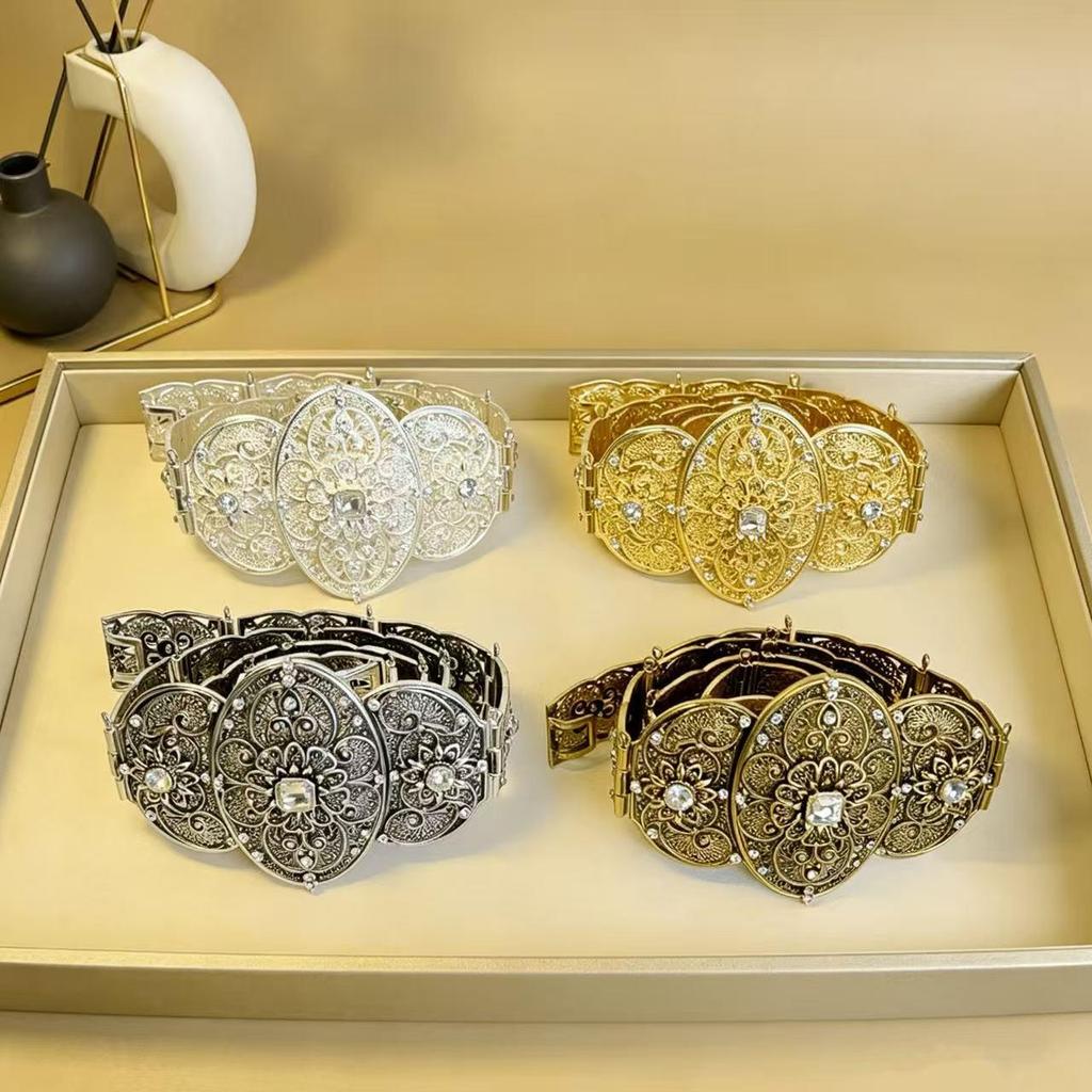 Retro Caucasian Wedding Style Metal Waist Belt for Formal Women's Gown