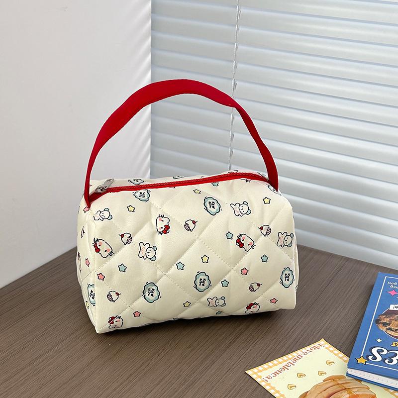 Стильная мультяшная сумка для макияжа и ланча: Универсальная, легкая и стильная женская сумка белый