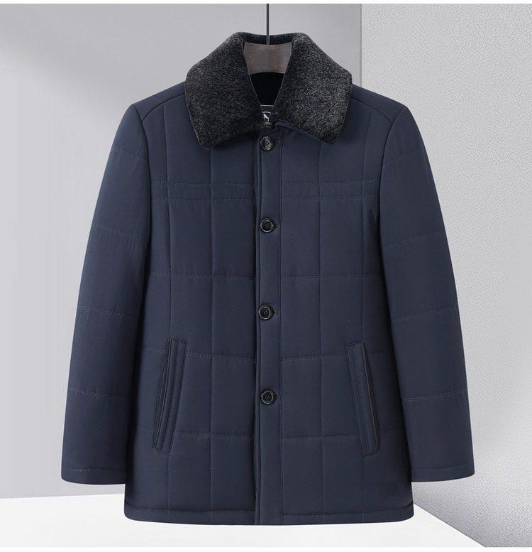 Men's Winter Velvet-Padded Woodpecker Jacket - Warm Cotton Outerwear for Middle-Aged and Elderly Dads and Grandpas