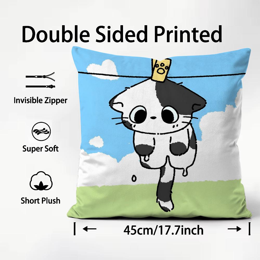 Restrained Animal Anime Kwaii Cute Cushion Cover Pattern Printed Pillowcase for Living Room Sofa Cushion Cover & Bedroom Decor