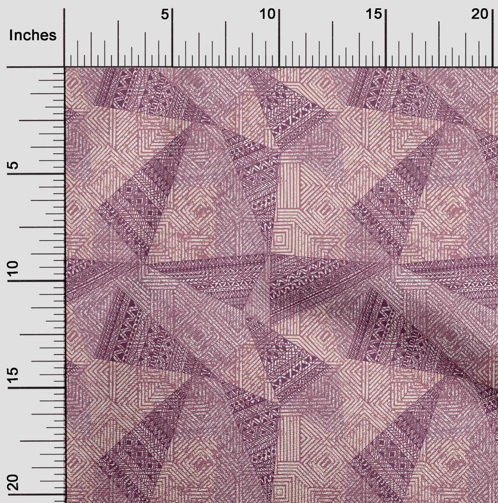 oneOone Bavlněná flex látka tmavě purpurová, abstraktní šicí materiál, tištěná látka na yard, 40 palců