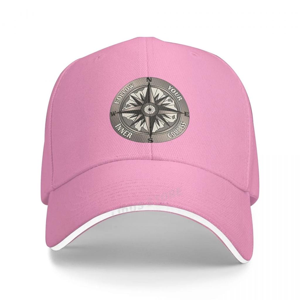 Baseballkappe mit Aufdruck „Follow Your Inner Compass“, modisch, für den Sommer, für Herren und Damen, verstellbar, mit Kompass
