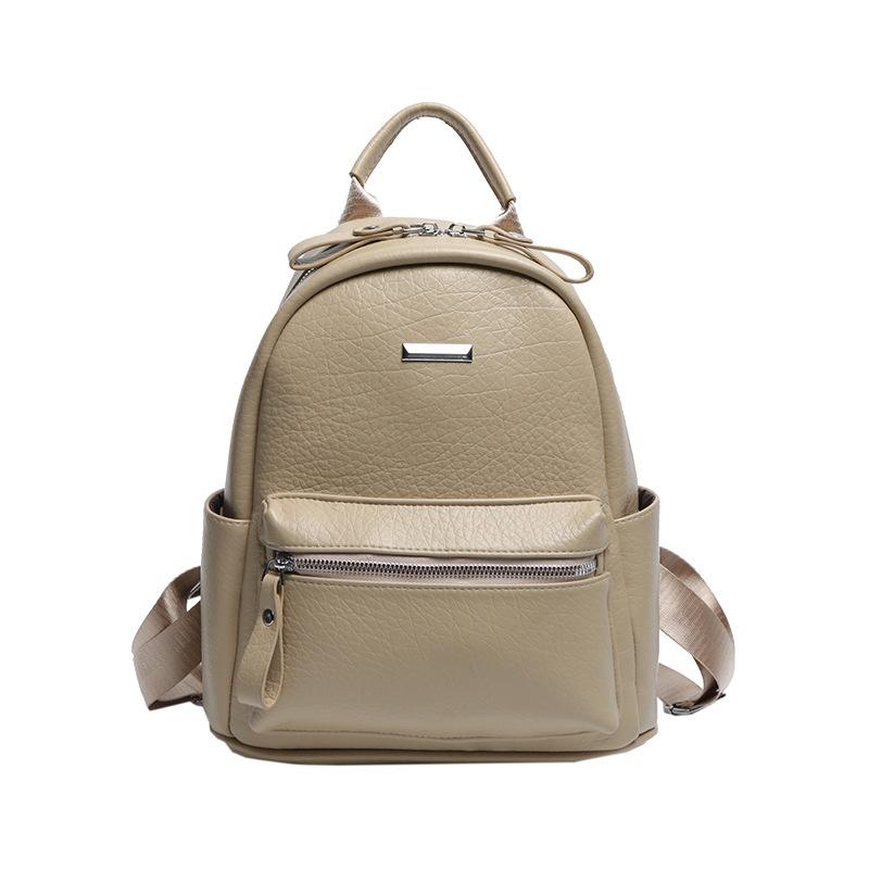 IELGY Fashionable All-Match Ladies Backpack Trendy Soft Leather Work Commuter Travel Backpack